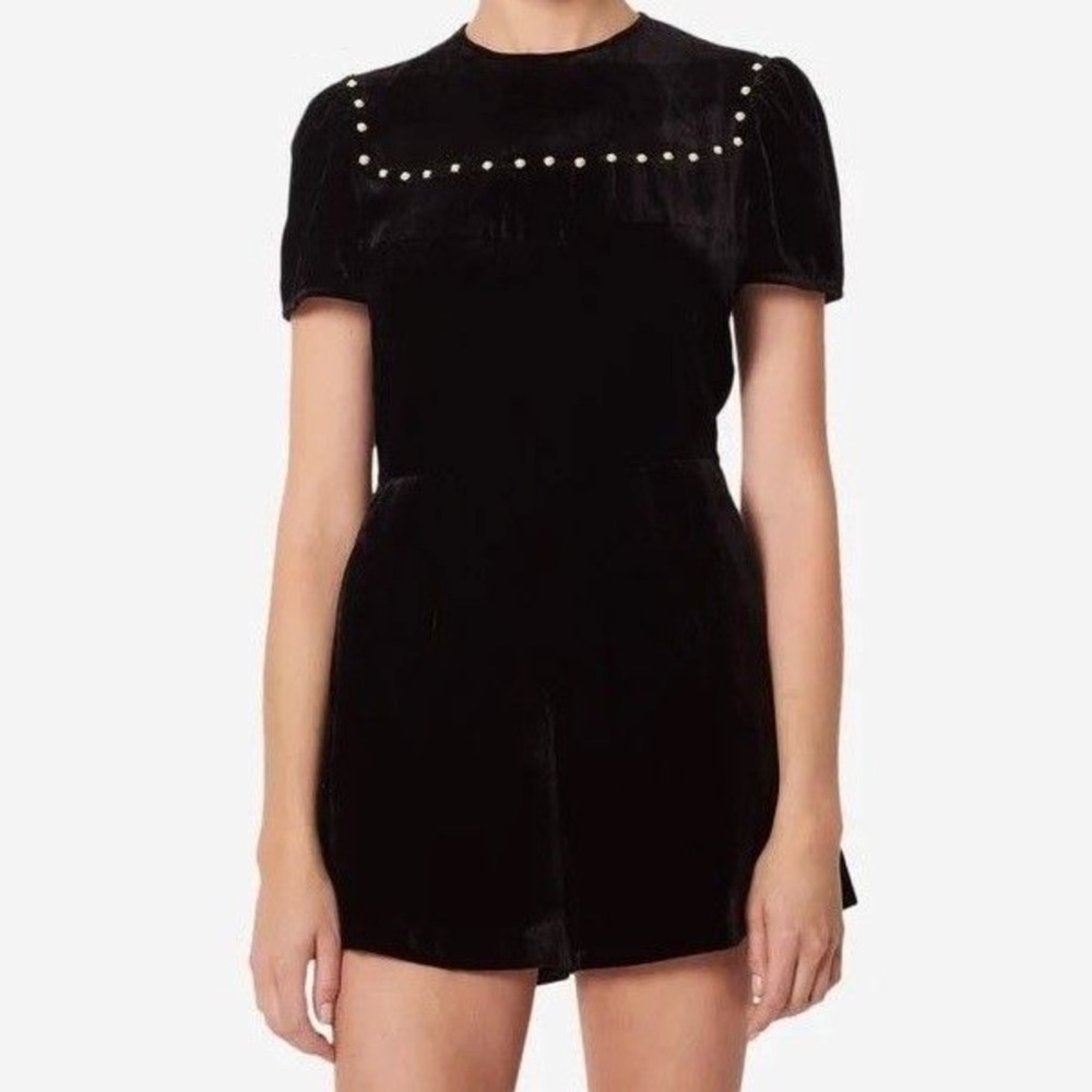 Sandro Paris Velvet and Pearls Jumpsuit